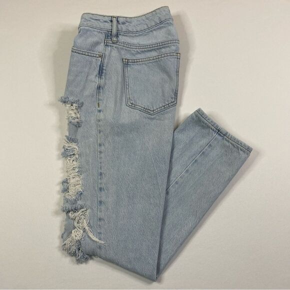 Pacsun Mom Jeans‎ Women's 24 90's Y2K Light Denim Distressed Thrashed High Rise - Picture 1 of 12